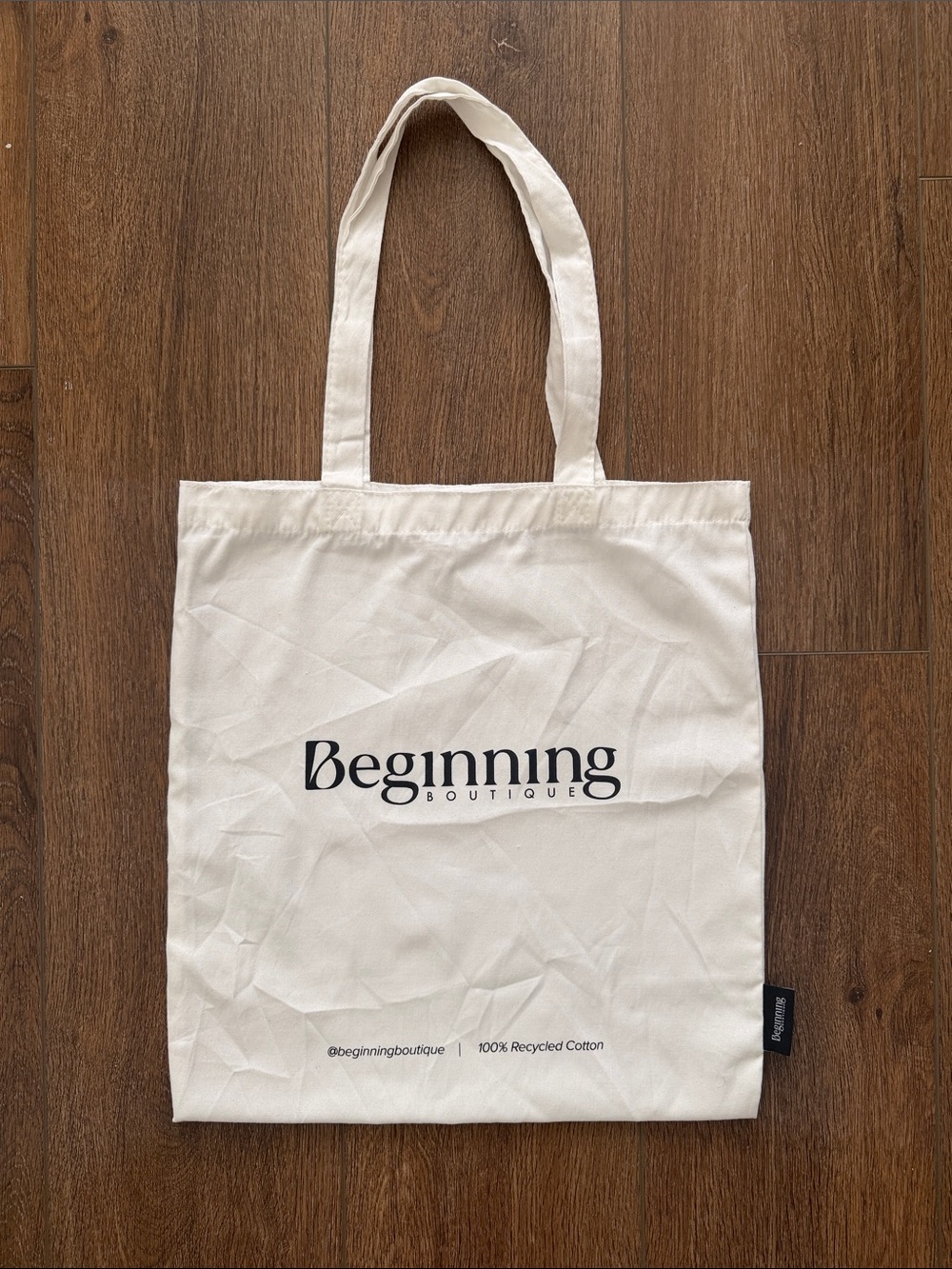NEW BEGINNING BOUTIQUE White Basic Tote Bag